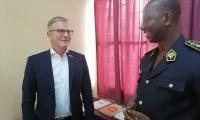 Photo of the danish minister of development cooperation visiting police academy in Niger