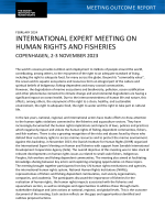 Front page of outcome report from international expert meeting on human rights and fisheries