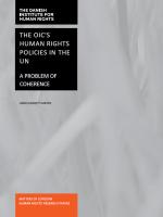 The OIC's Human Rights Policies in the UN - a Problem of Coherence