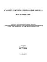  Mid-Term Review of Myanmar Centre for Responsible Business