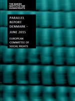 Parallel report to the Council of Europe’s Committee of Social Rights 