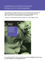 Human rights education in pedagogics programmes - an English summary