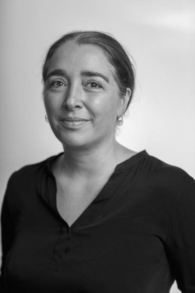 Portrait photo in black/white of Marie Juul 2021