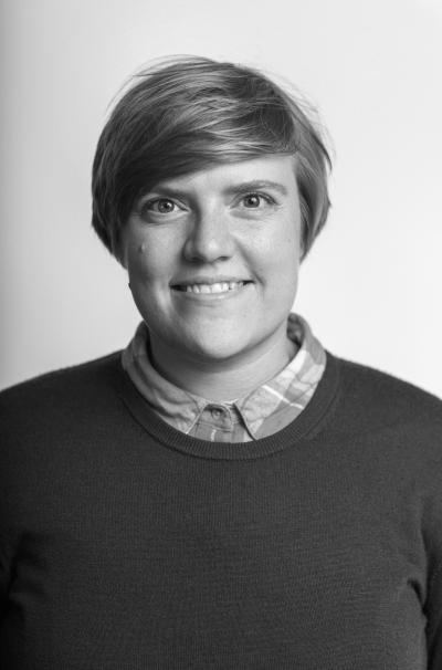 Portrait photo in black/white of Tinne Steffensen 2021