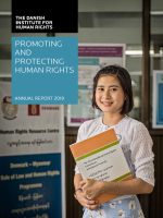 Human rights student from Myanmar is at the front page of the Annual report 2019