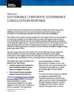 First page of the Sustainable corporate governance consultation response