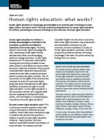 Cover of the brief: Human rights education: what works?