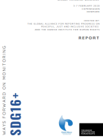 Cover of the workshop report: Ways Forward on Monitoring SDG 16+