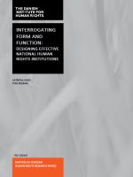Interrogating form and function: Designing effective national human rights institutions